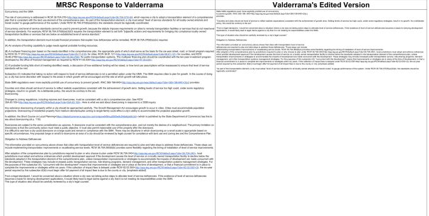 MRSC responses to Valderrama and Valderrama's cherry picking